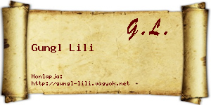 Gungl Lili névjegykártya